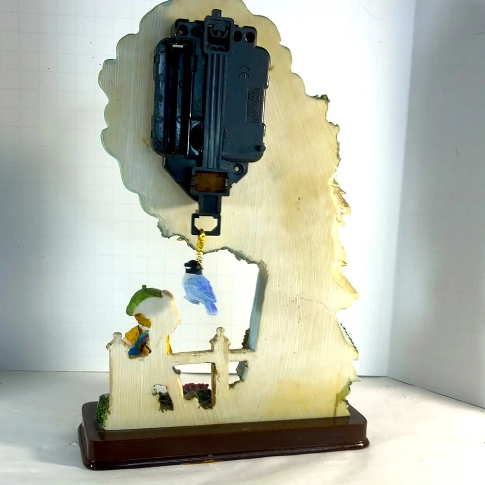 nostalgic aesthetic Prestige Angel & Boy Pendulum Clock with Swinging Bird